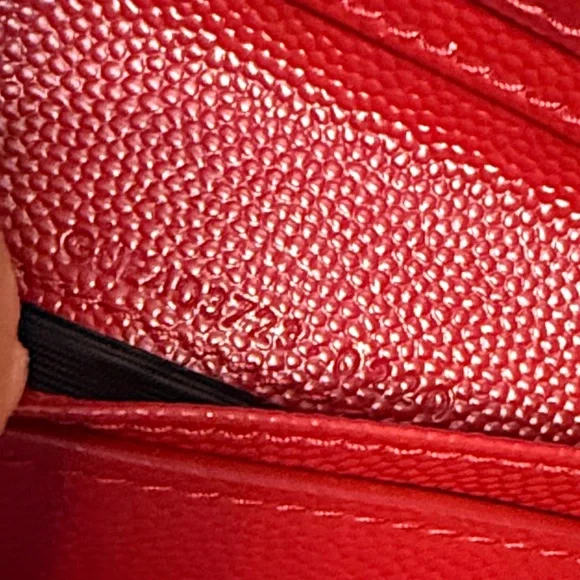 YSL Black & Red Zippy Wallet with Gold Logo - Picture 12 of 15